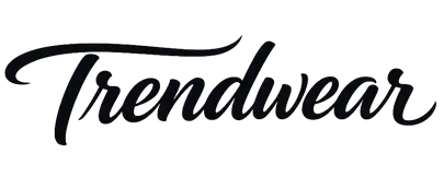Black handwritten style Trendwear logo with elegant script typography on a light background for a fashion affiliate brand.